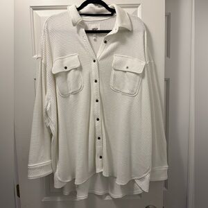 Aerie Light Cream Textured Sweater